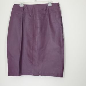 Spiegel Vintage 100% Leather Plum/Purple Skirt, Size 14